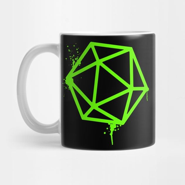 D20 Dice Lime Green Tabletop RPG Gaming by pixeptional